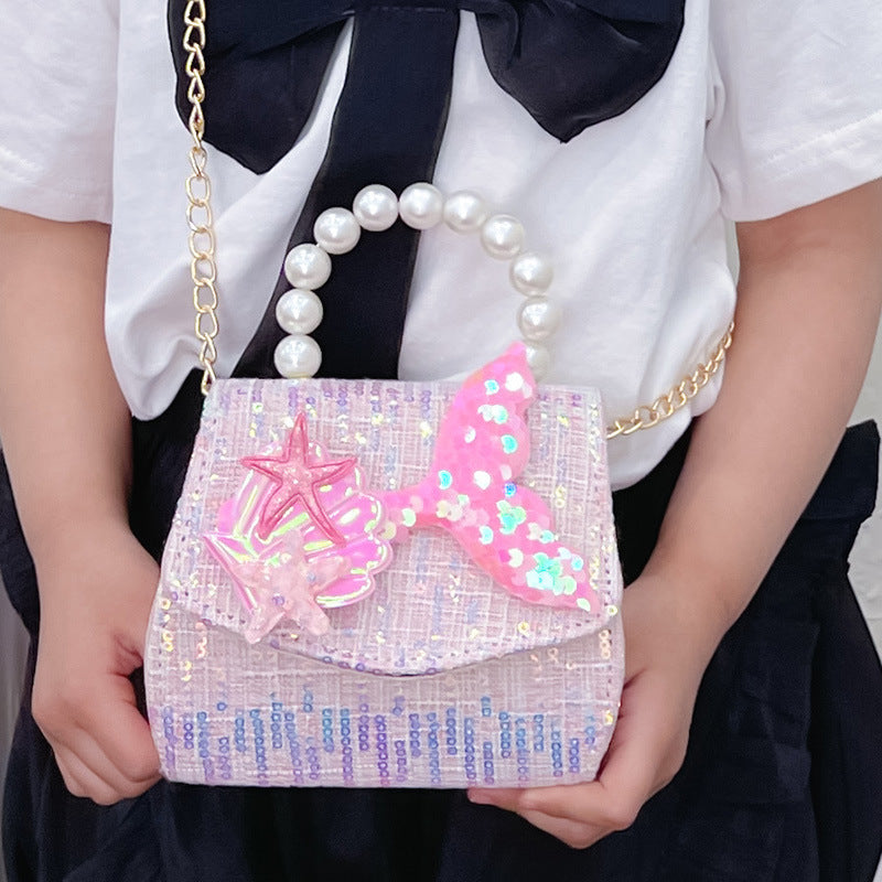 Wholesale Cotton Kids Pearl Sequin Tote Bag